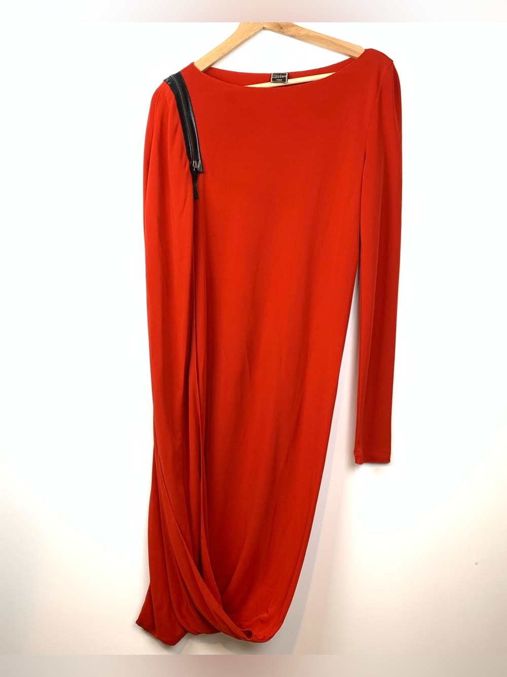 Jean Paul Gaultier Femme Dress Convertible Maxi Red Sz 10 US Italy Long Sleeves